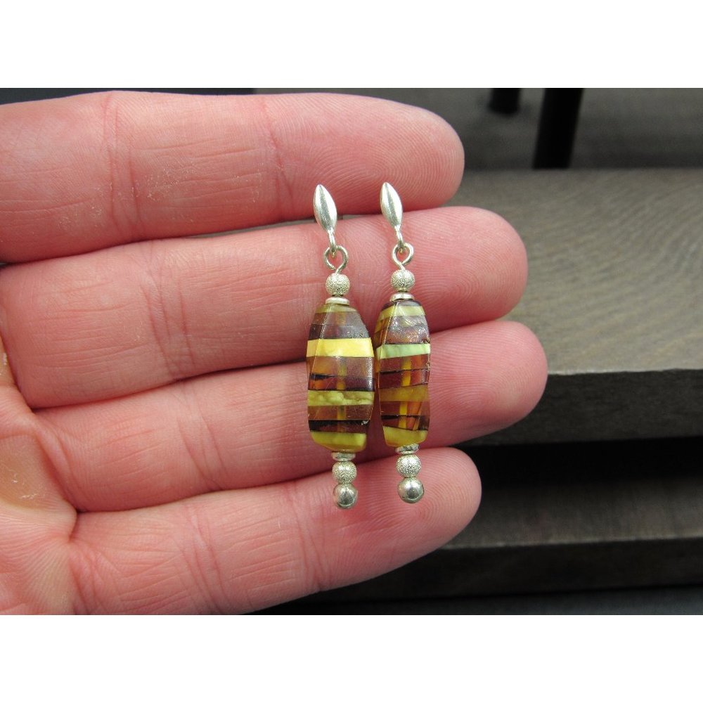 Sterling Silver Odd Worn Layered Style Earrings Vintage Wedding Engagement
